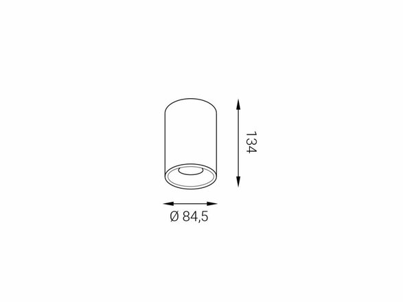 LED2 TUBUS B, W 9W STROPNÍ BÍLÉ 3000K 1150531