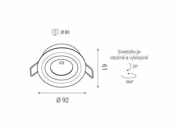 LED2 191N ALU ZÁPUSTNÉ HLINÍK 2160336