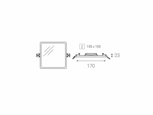 LED2 SLIM-Q, M ZÁPUSTNÉ BÍLÉ IP43 2182931