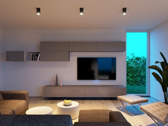 LED2 TUBUS B, B 9W STROPNÍ ČERNÉ 3000K 1150533