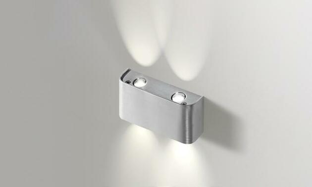 LED Nástěnné svítidlo AZzardo Ginno 2 aluminium AZ0765 4x1W 320lm 3000K IP20 14cm hliníkové