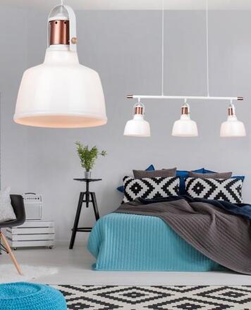 Závěsné svítidlo AZzardo Darling 1 white glass AZ2143 E27 1x40W IP20 22cm bílé