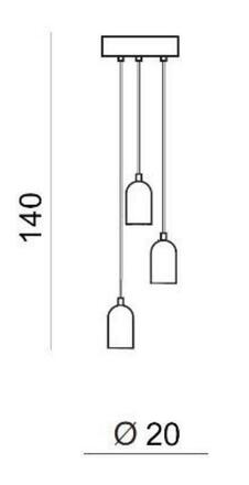 Závěsné svítidlo AZzardo Volta 3 AZ2385 E27 3x40W IP20 20cm betonové