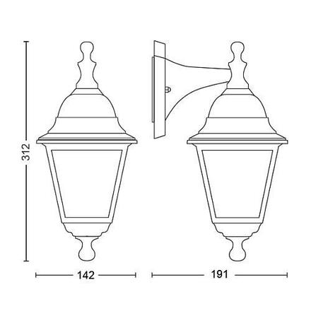 Philips Lima SVÍTIDLO VENKOVNÍ E27 max.60W, IP44, černá