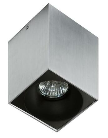Stropní bodové přisazené svítidlo AZzardo Hugo aluminium AZ0828 GU10 1x50W IP20 9,5cm hranaté hliníkové