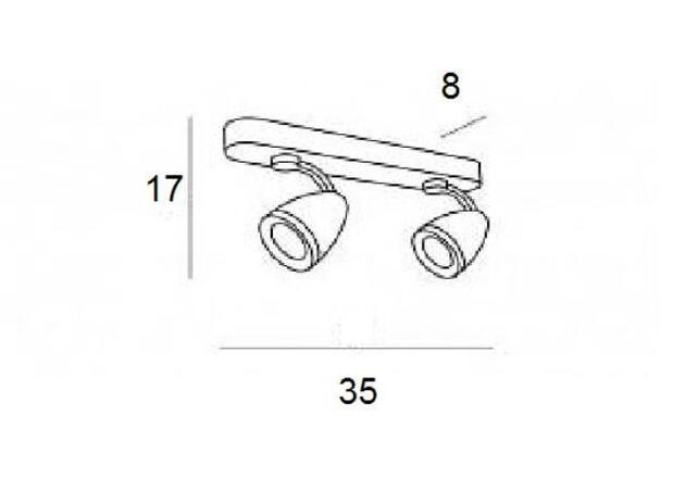 Stropní přisazené bodové svítidlo AZzardo Albico 2 AZ1241 GU10 2x50W IP20 35cm bílé