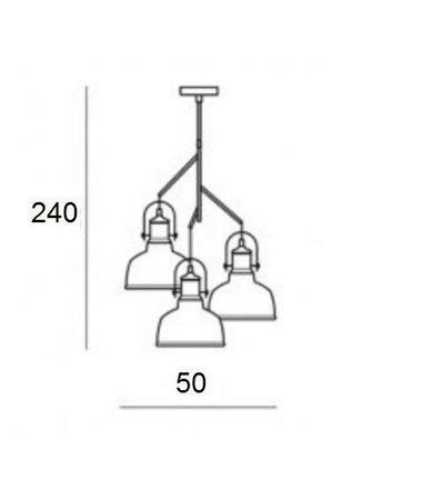 Závěsné svítidlo AZzardo Darling 3 white glass AZ2146 E14 3x40W IP20 50cm bílé
