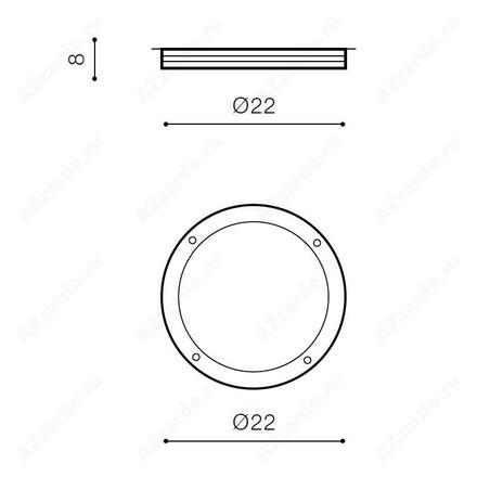 LED Stropní a nástěnné přisazené svítidlo AZzardo Fano Round dark grey AZ2187 9W 750lm 3000K IP54 22cm kulaté tmavě šedé