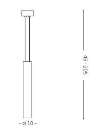 LED Závěsné svítidlo Ideal Lux Tube SP1 Big Nero 211756 13,8W 1300lm 9cm černé