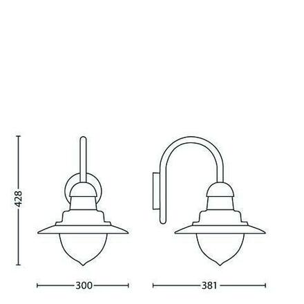 Philips Raindrop SVÍTIDLO VENKOVNÍ NÁSTĚNNÉ E27 max. 60W, IP44, bronz