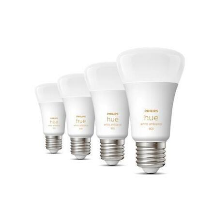 Hue Bluetooth LED White Ambiance set 4ks žárovek Philips 8719514328280 E27 A60 6W 800lm 2200-6500K stmívatelné