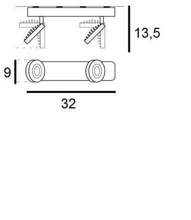 LED Nástěnné/stropní přisazené svítidlo AZzardo Enzo 2 AZ0670 2x5W 460lm 3000K IP20 32cm bílo-černé