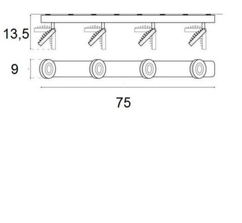 LED Nástěnné/stropní přisazené svítidlo AZzardo Enzo 4PR AZ0672 4x5W 920lm 3000K IP20 75cm bílo-černé