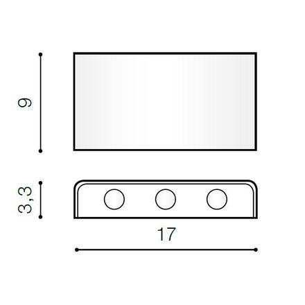 LED Nástěnné svítidlo AZzardo Ginno 3 aluminium AZ0766 6x1W 440lm 3000K IP20 17cm hliníkové