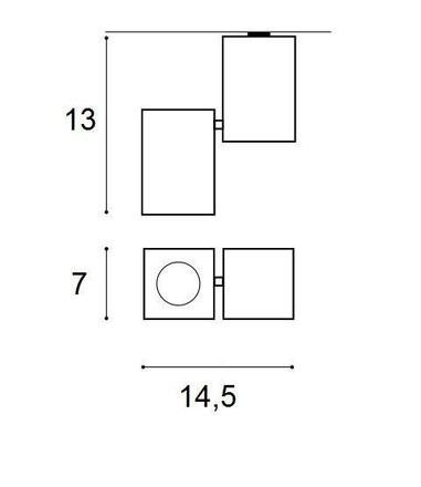 Stropní bodové přisazené svítidlo AZzardo Flavio white/black AZ0791 GU10 1x50W IP20 14,5cm bílo-černé