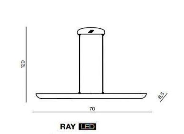 LED Závěsné svítidlo AZzardo Ray chrome AZ1695 28W 1740lm 3000K IP20 70cm chromové