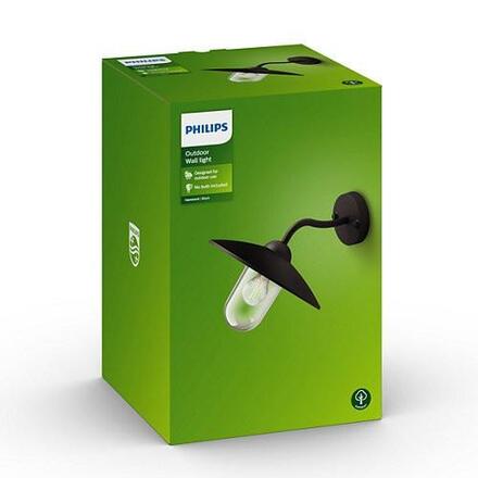 Philips Raindrop SVÍTIDLO VENKOVNÍ NÁSTĚNNÉ E27 max. 60W, IP44, černá