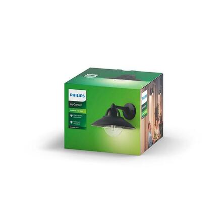 Venkovní nástěnné svítidlo Philips Cormorant 17381/30/PN E27 1x42W bez zdroje, IP44, černé