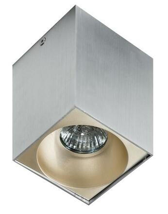 Stropní bodové přisazené svítidlo AZzardo Hugo aluminium AZ0828 GU10 1x50W IP20 9,5cm hranaté hliníkové