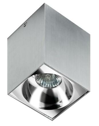 Stropní bodové přisazené svítidlo AZzardo Hugo aluminium AZ0828 GU10 1x50W IP20 9,5cm hranaté hliníkové