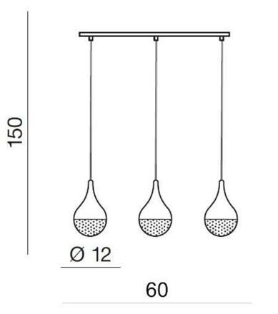 Závěsné svítidlo AZzardo Cecilia 3 line AZ2173 G9 3x40W IP20 60cm chromové