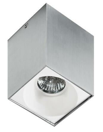 Stropní bodové přisazené svítidlo AZzardo Hugo aluminium AZ0828 GU10 1x50W IP20 9,5cm hranaté hliníkové