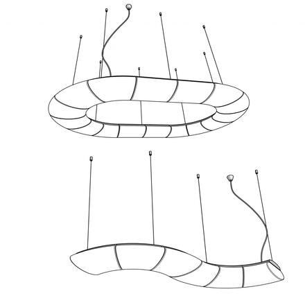 OSMONT 61191 GALAXIA L1 závěsné skleněné svítidlo bílá IP40 3000 K 12x20W LED DALI