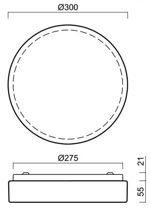 OSMONT 63161 DELIA 1 stropní/nástěnné plastové svítidlo IP54 2700-6500 K 18W LED