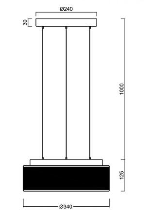 OSMONT 67384 ERIS LEC2 závěsné skleněné svítidlo bílá / bílo - černá IP40 3000 K 14W LED