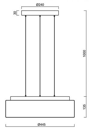 OSMONT 67389 ERIS LE3 závěsné skleněné svítidlo stříbrná / bílá IP40 3000 K 27W LED DALI