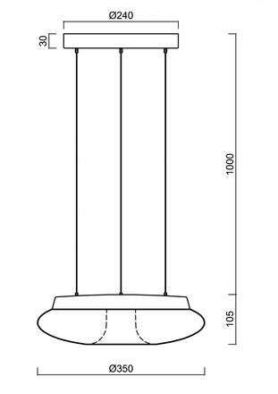 OSMONT 67428 SATURN LE1 závěsné skleněné svítidlo černá / bílá IP20 3000 K 16W LED