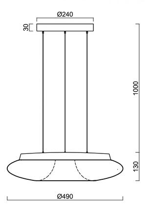 OSMONT 67430 SATURN LE2 závěsné skleněné svítidlo stříbrná / bílá IP20 3000 K 31W LED DALI