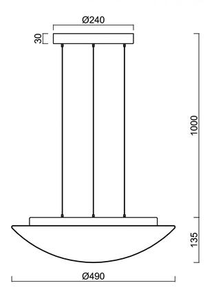 OSMONT 67436 AURA LE5 závěsné skleněné svítidlo stříbrná / bílá IP40 3000 K 33W LED DALI