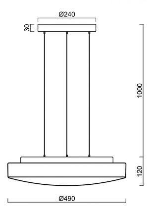 OSMONT 67455 EDNA LE5 závěsné skleněné svítidlo černá / bílá IP40 3000 K 33W LED