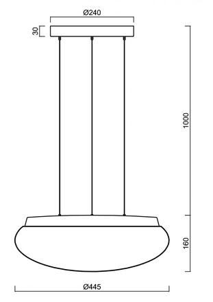 OSMONT 67491 ARAKIS LE3 závěsné skleněné svítidlo stříbrná / bílá IP40 3000 K 27W LED DALI