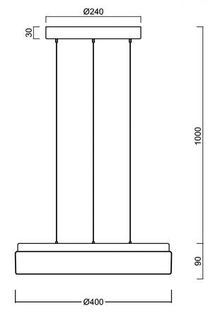 OSMONT 68025 DELIA LE2 závěsné plastové svítidlo bílá IP40 3000 K 27W LED DALI