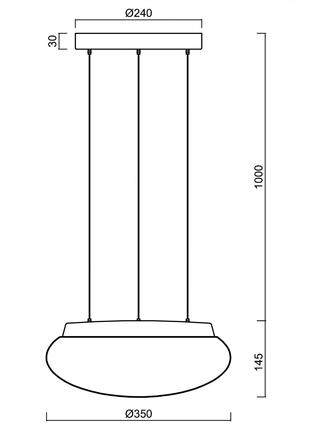 OSMONT 70429 ARAKIS LE2 závěsné skleněné svítidlo stříbrná / bílá IP40 3000 K 19W LED DALI