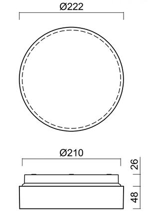 OSMONT 71070 IRIDA 1 stropní/nástěnné plastové svítidlo IP65 3000 K 10W LED DALI