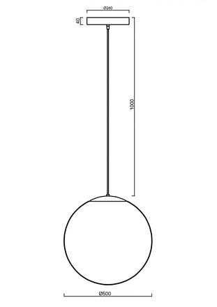 OSMONT 72111 ADRIA S4 HP závěsné skleněné svítidlo černá / bílá IP40 3000 K 58W LED nouzové kombinované 3 h