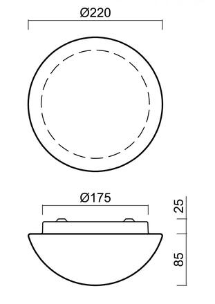 OSMONT 47075 AURA 1 stropní/nástěnné skleněné svítidlo bílá IP43 4000 K 1W LED