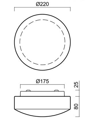 OSMONT 47154 EDNA 1 stropní/nástěnné skleněné svítidlo bílá IP43 4000 K 1W LED