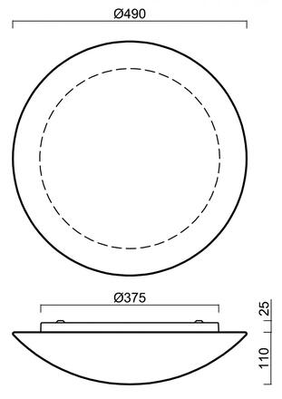 OSMONT 51247 AURA 5 stropní/nástěnné skleněné svítidlo bílá IP43 3000 K 33W LED DALI