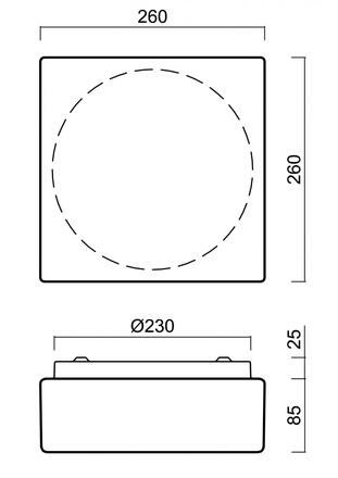 OSMONT 51385 LINA 2 stropní/nástěnné skleněné svítidlo bílá IP43 3000 K 10W LED nouzové kombinované 3 h