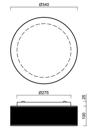 OSMONT 52135 ERIS C2 stropní/nástěnné skleněné svítidlo bílá / bílo - černá IP43 100W E27