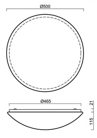 OSMONT 56751 TITAN 3 stropní/nástěnné plastové svítidlo bílá IP54 4000 K 52W LED DALI