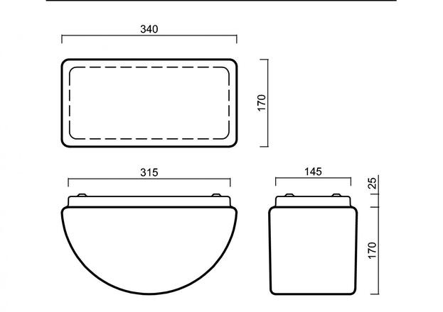 OSMONT 59238 NEVA 2 stropní/nástěnné skleněné svítidlo bílá IP43 3000 K 15W LED