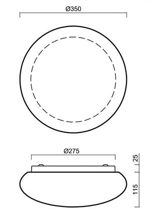 OSMONT 63086 ARAKIS 2 stropní/nástěnné skleněné svítidlo bílá IP43 2700-6500 K 18W LED