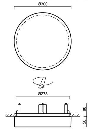 OSMONT 65576 DELIA V1 stropní/nástěnné plastové polovestavné svítidlo bílá IP44 4000 K 14W LED nouzové kombinované 3 h