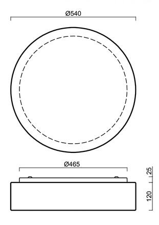 OSMONT 67049 ERIS 4 stropní/nástěnné skleněné svítidlo bílá IP43 3000 K 35W LED nouzové kombinované 3 h