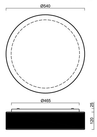 OSMONT 67060 ERIS C4 stropní/nástěnné skleněné svítidlo bílá / bílo - černá IP43 3000 K 35W LED nouzové kombinované 3 h